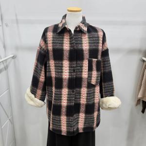 [밸리걸]기모 체크롱셔츠자켓(612970)