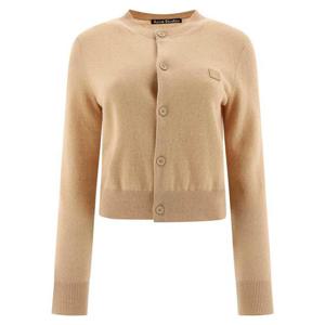 아크네 24FW 여성 페이스 패치 울 가디건 비스킷베이지 A60280 CPA