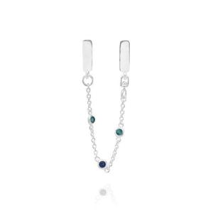 판도라 참 791688C01 트리플 블루 스톤 세이프티 체인 실버 여성참 당일발송