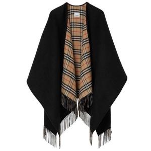 25FW 빈티지 체크 리버서블 케이프 블랙 8077897