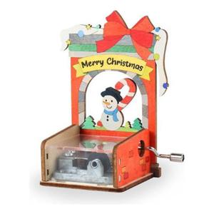 나무조립공예 (YO) 수동오르골 크리스마스 벽난로 (YM862-45)