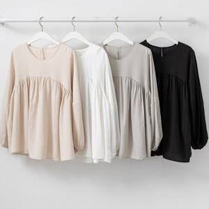 나야홍 / 빅사이즈블라우스 V532L510 라운드플레어블라우스 YY