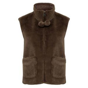 [와이드앵글]여성 CO 페이크 퍼 베스트 Light Brown(WWW25671E6)