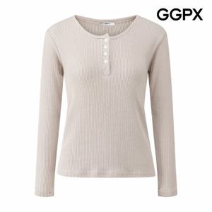 [GGPX] 버튼넥 골지 티셔츠 (GPATS004F)