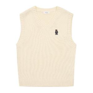 에꼴리에 세이브존04 유니 곰돌이 자수 니트 조끼 22D5032