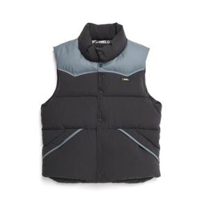 [내셔널지오그래픽]MW N224UDV030 아르마딜로 레더 배색 다운 베스트