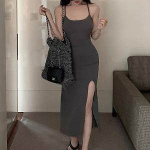 비욘드라이프 끈 나시슬림 옆트임 롱원피스 1001623