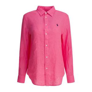 랄프로렌 로고 자수 클래식 핏 리넨 셔츠 211970730504 PINK