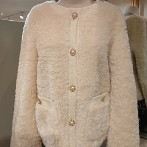 [르니앤맥코이] MM12MJ007HJY 비쥬 단추 포인트 인조 퍼 쟈켓