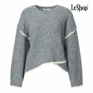 [르샵] 언발 배색 라운드넥 니트 (BPBKP011A)