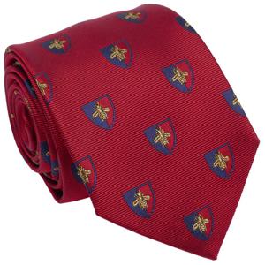 구찌 571814 레드 꿀벌 크레스트 패턴 슬림 실크 넥타이