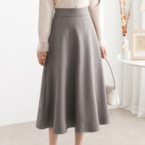 [모리스커밍홈] 베이직 울 플레어 밴딩 롱 스커트_M2411SK118D