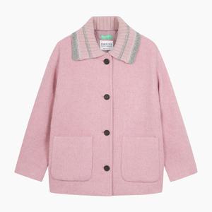 [베네통] 니트 카라 울 코트_BACT64561PK