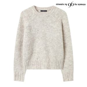 [나인식스뉴욕]데일리 무지 크롭 라운드 긴팔 니트 (NP4KT049L0)