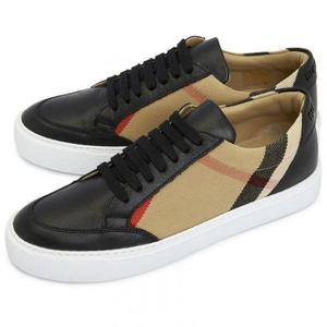 BURBERRY 버버리 House Check and Leather Sneakers (8057508) (하우스 체크 레더 스니커즈)