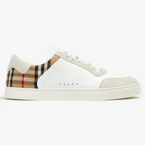 BURBERRY 버버리 Leather suede check sneakers (8069089) (레더 스웨이드 체크 스니커즈)