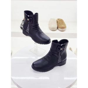 세레스 세이브존03 여성 겨울 리본 장식 셔링 기모 쿠션 경량 앵클부츠(4cm) AGBRD663A-3