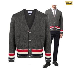 SMmall 톰브라운 남여공용 저지 스티치 스트라이프 셰틀랜드 울 가디건 MKC369AY1017 035