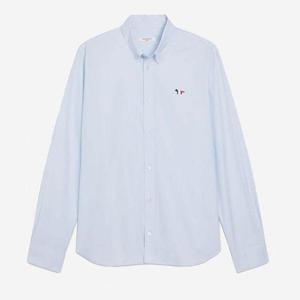 MAISON KITSUNE 메종키츠네 TRICOLOR FOX PATCH CLASSIC SHIRT BD (FM00400WC2010-LB) (트리