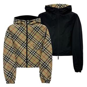 버버리 체크 리버시블 여성 후드 자켓 8087229