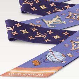 루이비통블프롬 더 클라우드 BB 방도 실크스카프 블루데님 M96786