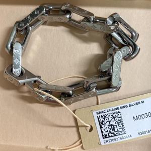 24SS 루이비통 남성 모노그램 체인 브레이슬릿 팔찌 실버 M00308 M00309