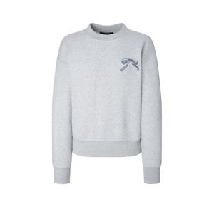 질스튜어트 뉴욕 여성 24FW 그레이 자수장식 면혼방 맨투맨티셔츠 WJTS4D130G2