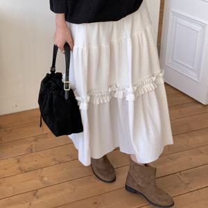 나야홍 / 빅사이즈 511 골지롱밴딩캉캉스커트 DDDQ311