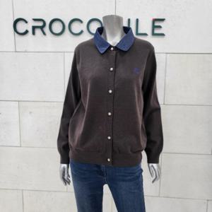 [크로커다일레이디]데님카라 버튼업 가디건CLEWSW110-BR_BP
