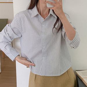 나야홍 / 아이우먼 미니멀줄무늬카라셔츠 TCV664M511 빅사이즈