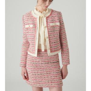 [샤틴]라인배색 트위드 쟈켓,스커트셋트S244B154A_JK