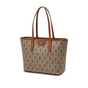 [헤지스]헤지스 브라운 로고패턴 가죽 숄더백 WIBA4F045W2