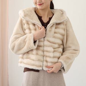 [웬디즈갤러리]그라데 후드 페이크 퍼 자켓 / 밍크 무스탕 겨울 아우터 TJK109