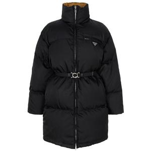 프라다 25FW 블랙 삼각로고 리나일론 벨티드 구스 다운 자켓 29D408 1WQ8 F0002