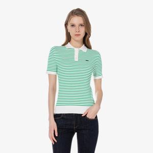 라코스테 공식 여성 케이블 반팔 폴로 스웨터 PF597E-55G SIW