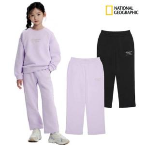 내셔널지오그래픽키즈  (K254GPT020) 일자핏 니트 트레이닝 기모 팬츠