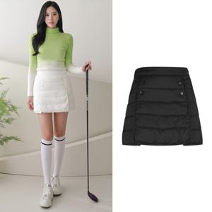 럭스골프 여성 백밴딩 버튼 포인트 패딩 큐롯 스커트 MDG25W106W