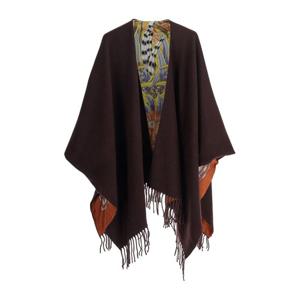 페라가모 프린지 헴 울 캐시미어 케이프 321259 0790815