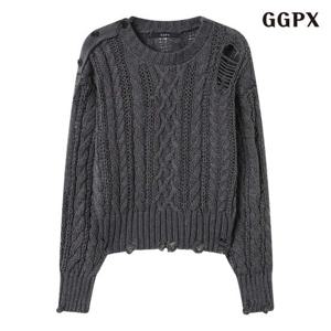 GGPX 꽈배기 숄더 버튼 긴팔 니트 (GPDKT021D)