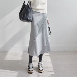 [나크21] (55~88) 절개 밴딩 롱 기모스커트 KO54-P-02