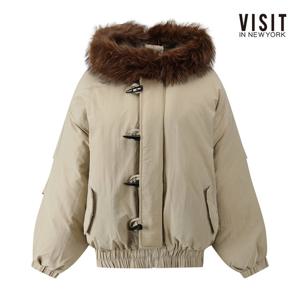 [비지트인뉴욕]풍성 퍼 숏 패딩 점퍼 V5BJP05