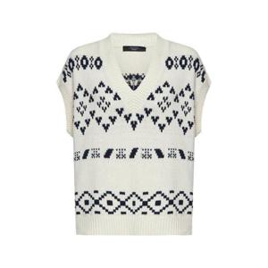 25 FW 위켄드 막스마라 브이넥라인 숏슬리브 코튼 블렌드 베스트 2425356021600