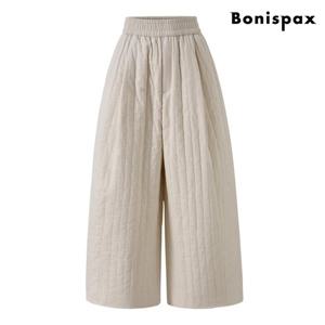 [보니스팍스]퀼팅 베이직 누빔 와이드 밴딩 팬츠 (XP3TA025L0)