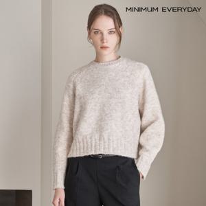 [미니멈][미니멈 에브리데이]라운드넥 솔리드 크롭 긴팔 울 니트 (EB4KT049D)