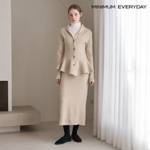 [미니멈][미니멈 에브리데이]숄카라넥 니트 가디건 스커트 셋업 (EB4OW020D)
