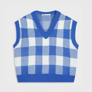 [미쏘]체크 니트 조끼 (MIWVKCT38T-T)