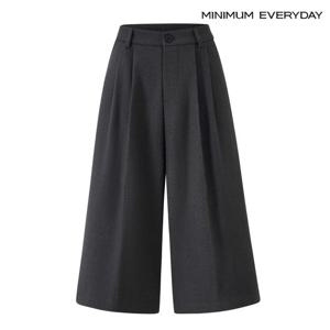 [미니멈][미니멈 에브리데이]핀턱 세미 크롭 와이드 슬랙스 8부 팬츠 (EB4TA008D)