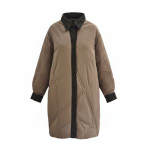 [에이비에프지]배색 카라넥 덕다운 롱패딩 ADA1HD02A