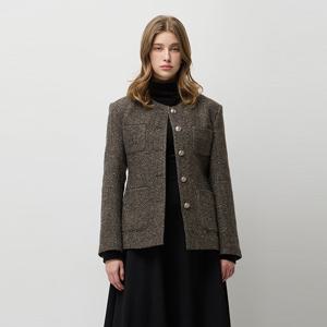 [시슬리] 테오 헤링본 싱글 원넥 자켓_SAJK38561MW