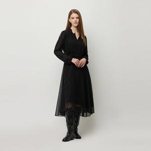 [시슬리] 데이지 후로킹 A라인 롱 원피스_SAOP31561BK